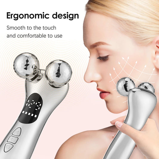 Electric Facial Microcurrent Beauty Device with LED Display – Face Lifting Roller Massager for Skin Tightening – Best Gift for Mom and Skincare Lovers