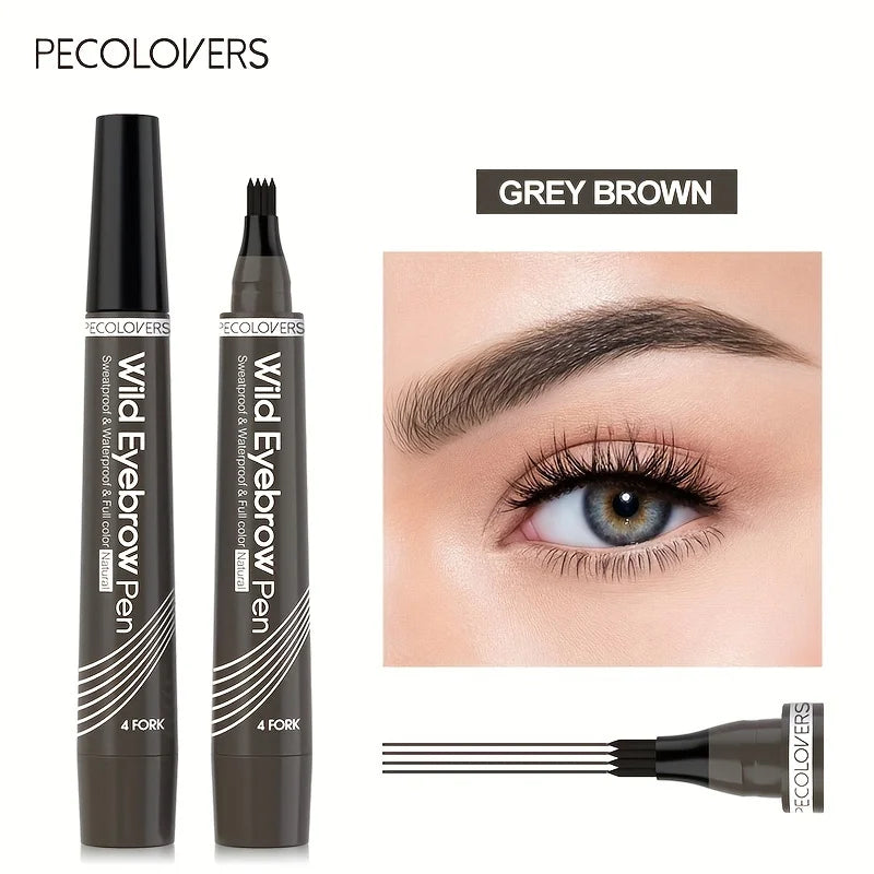 Waterproof 4-Tip Eyebrow Tattoo Pen – Long Lasting Liquid Eyebrow Pencil