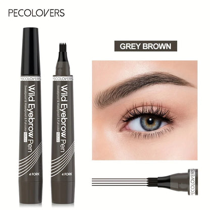 Waterproof 4-Tip Eyebrow Tattoo Pen – Long Lasting Liquid Eyebrow Pencil