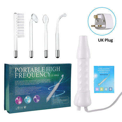 High Frequency Electrotherapy Wand with Neon Argon Glass Tube – Skin Tightening and Wrinkle Removal Device