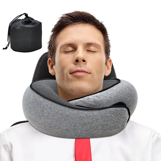 Memory Foam Travel Neck Pillow – U-Shaped Snail Design for Adjustable Support