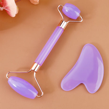 End Gua Sha Massage Roller and Facial Skin Lifting Scraper – Anti-Wrinkle Beeswax Stone Massager