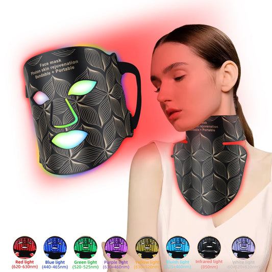 Ubilli Flexible Silicone LED Face Mask – 8-Color Red Light Therapy Mask for Anti-Aging & Skin Rejuvenation