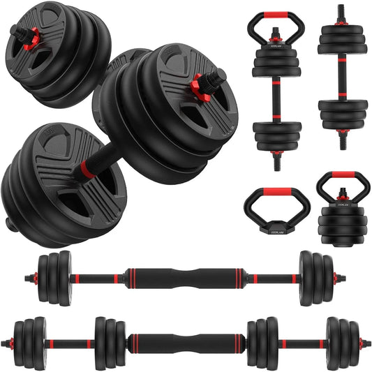 PowerFlex™ 70 lb Adjustable Dumbbell & Barbell Set – 5-in-1 Convertible Free Weights for Home Gym Strength Training