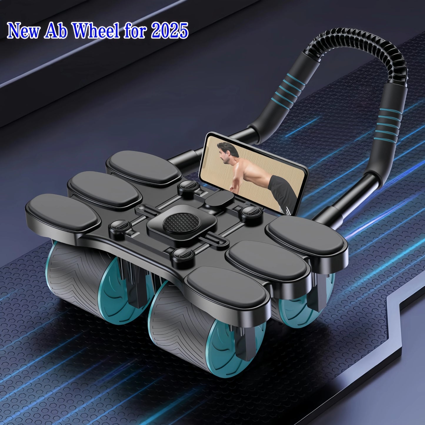 CoreGlide™ Silent Automatic Rebound Abdominal Wheel – Dual-Wheel Core & Waist Trainer