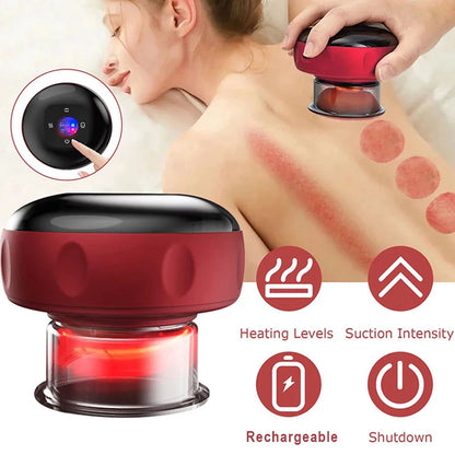 Smart Electric Cupping Massager – Heated Vacuum Suction & Scraping Therapy for Back, Neck, Arms & Legs