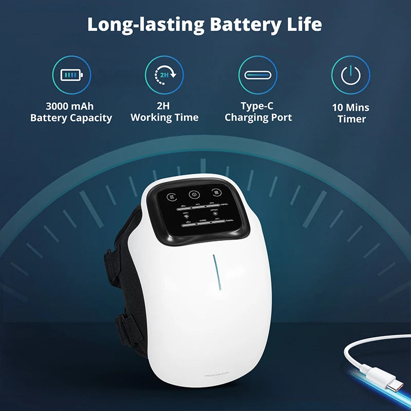 KneeZen™ Wireless Heated Knee Massager – Deep-Kneading Vibration & Hot-Compress Therapy for Joint Pain Relief