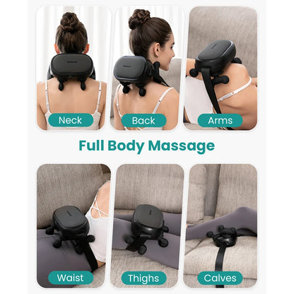 RelaxWave™ Cordless Shiatsu Neck & Shoulder Massager with Heat – Electric Deep-Tissue 6D Kneading for Neck, Back & Shoulder Relief