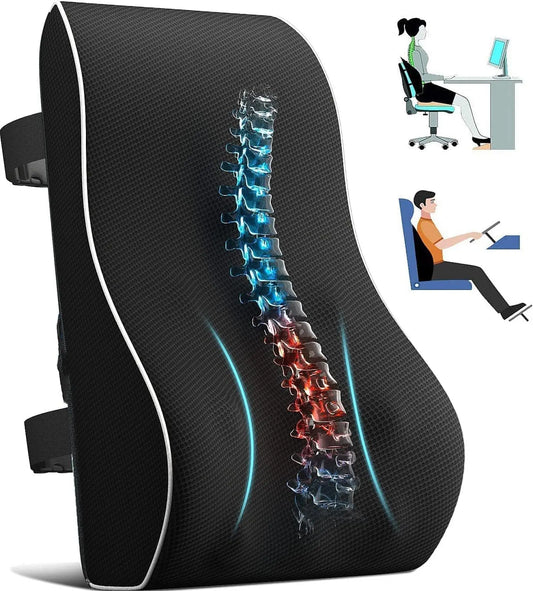 Memory Foam Car Seat Cushion – Non-Slip Lumbar Support Pad for Office & Gaming Chairs