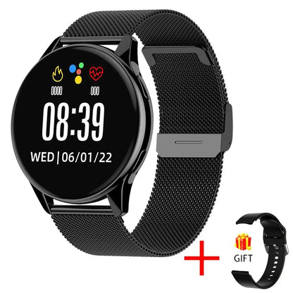 Wireless Charging Smartwatch (Unisex) — Bluetooth Calls, Health Tracking (HR, BP, SpO₂), Custom Faces, Waterproof
