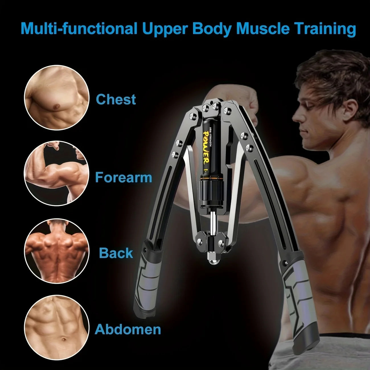 Adjustable 22-440 lbs Hydraulic Arm Exerciser – Home Chest & Shoulder Power Twister Trainer