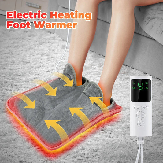 9-Gear Adjustable Plush Electric Foot Warming Mat – Washable USB Heating Blanket Pad