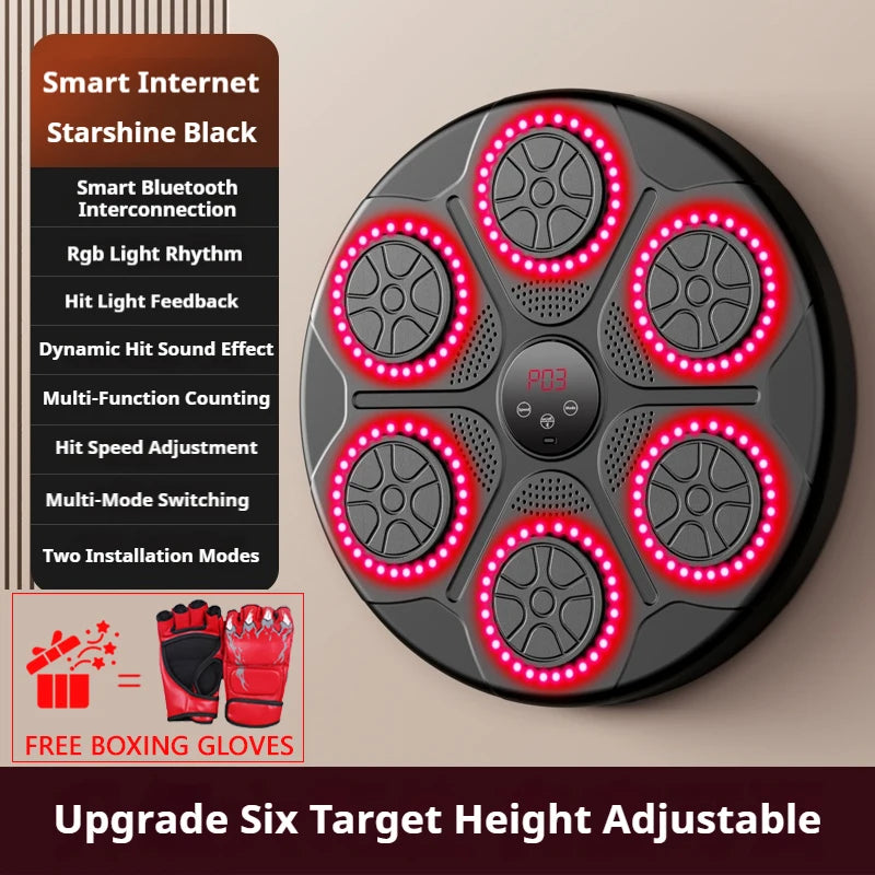 Smart Bluetooth Wall-Mounted Music Boxing Target Trainer – Electronic Punching Machine for Home Gym