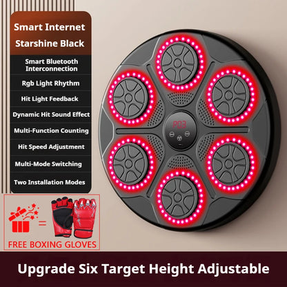 Smart Bluetooth Wall-Mounted Music Boxing Target Trainer – Electronic Punching Machine for Home Gym