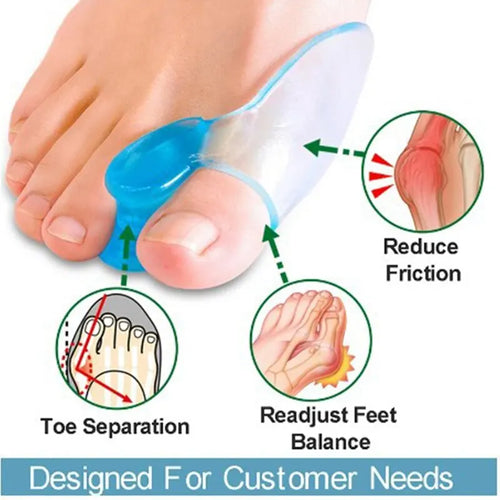 Silicone Toe Splitter for Hallux Valgus – Toe Separator Sleeve & Bunion Correction Device for Foot Bone Alignment