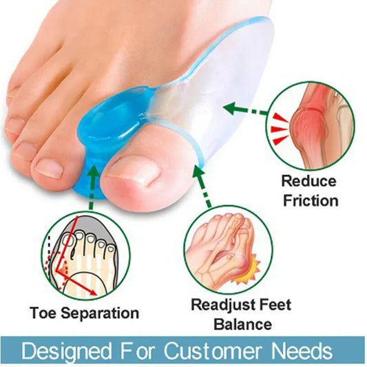 Silicone Toe Splitter for Hallux Valgus – Toe Separator Sleeve & Bunion Correction Device for Foot Bone Alignment