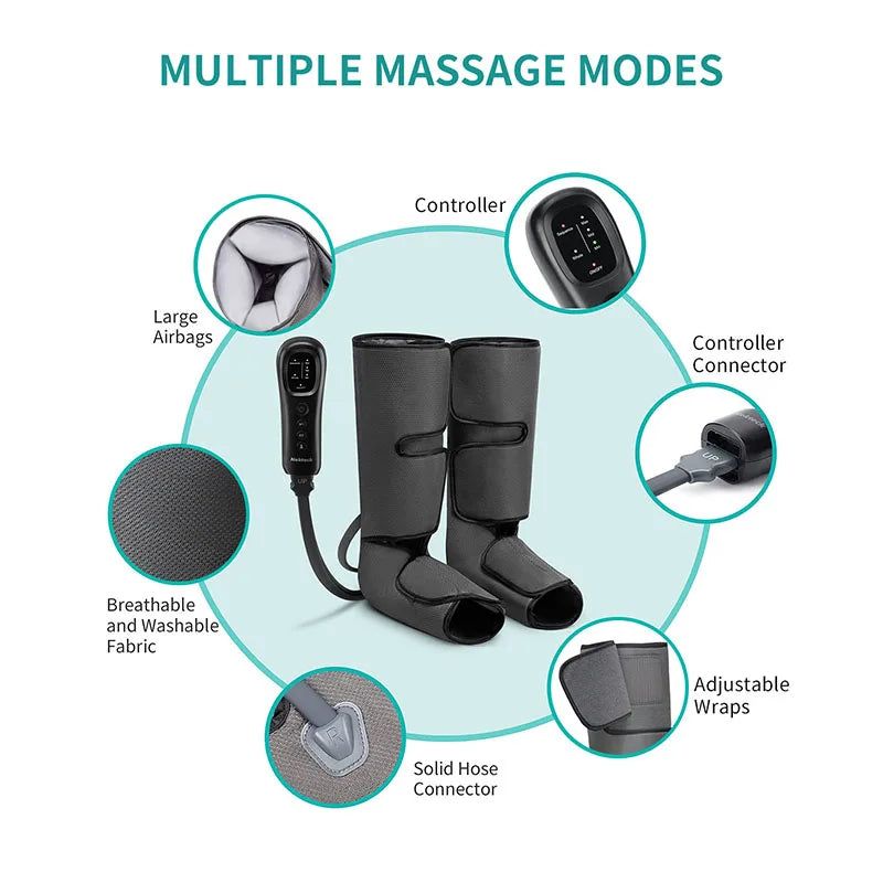 CircuLeg™ Air Compression Calf Massager Wraps – Blood Circulation, Lymphatic Drainage & Relaxation Therapy