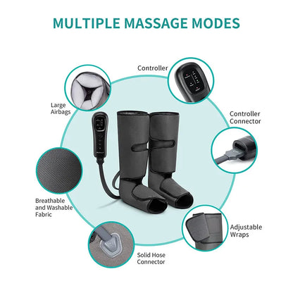 CircuLeg™ Air Compression Calf Massager Wraps – Blood Circulation, Lymphatic Drainage & Relaxation Therapy