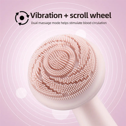 Electric Silicone Facial Cleansing Brush – Waterproof Rechargeable Vibrating Face Massager & Pore Cleaning Beauty Tool