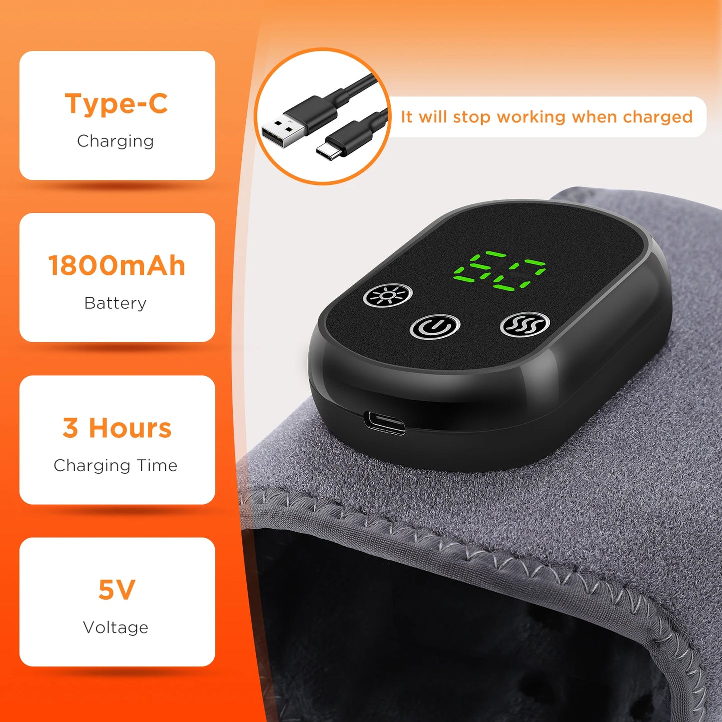 Electric Foot & Hand Massager – Heated Vibrating Ankle Massager, Portable Relaxation Therapy Machine