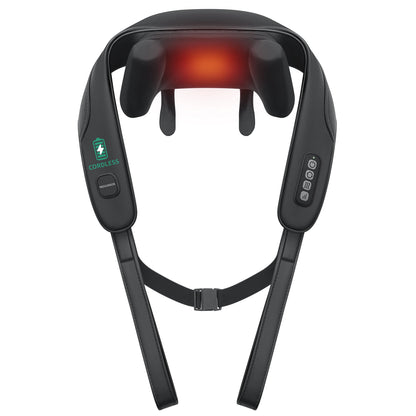EaseWave™ Shiatsu Neck & Shoulder Wrap Massager with Heat – Deep-Tissue Electric Kneading for Trapezius, Back & Body Relief