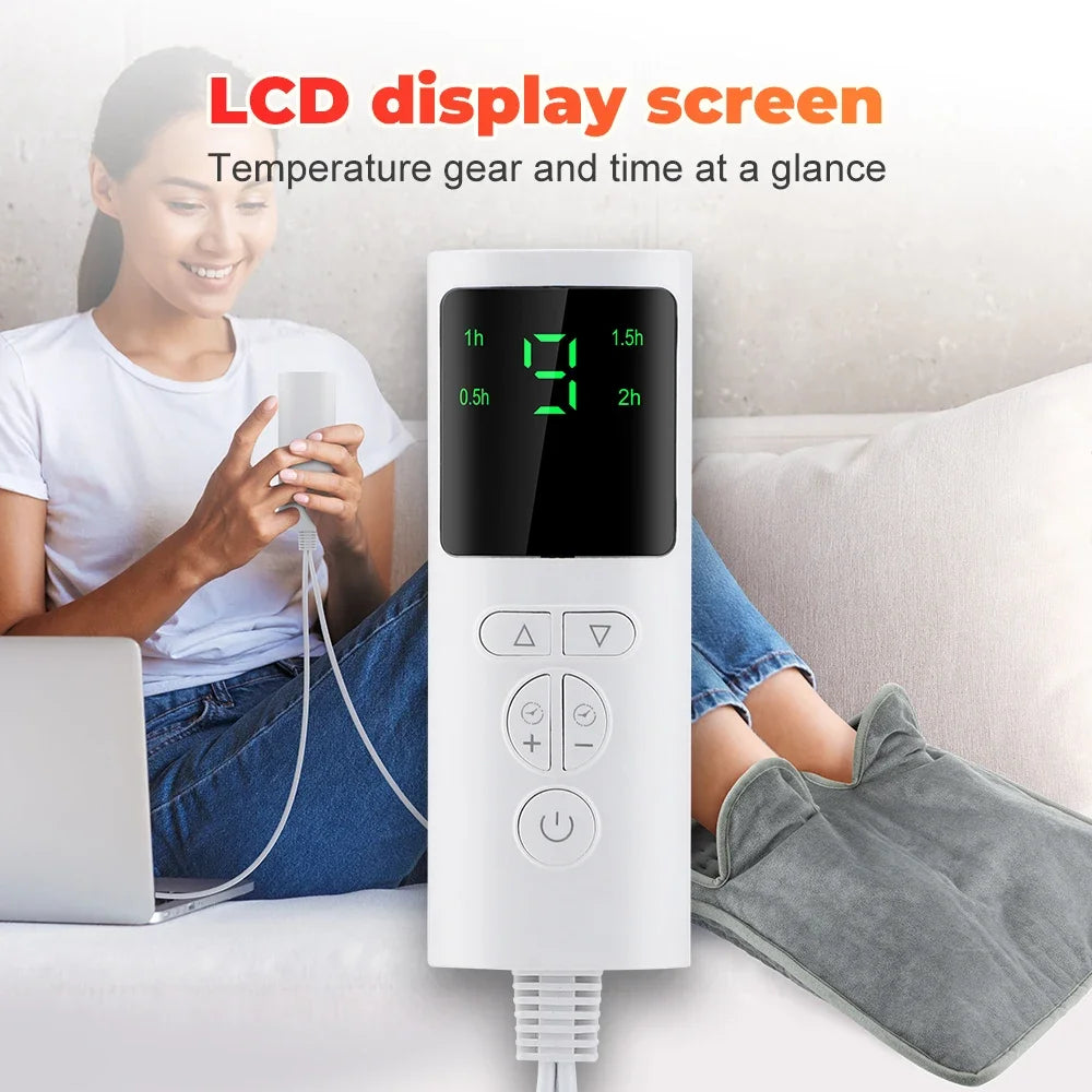 9-Gear Adjustable Plush Electric Foot Warming Mat – Washable USB Heating Blanket Pad