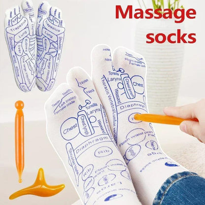 SoleEase™ Reflexology Socks – Acupressure Foot Map Socks for Stress Relief & Circulation