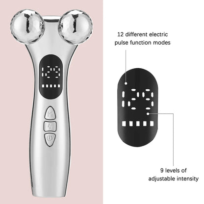 Electric Facial Microcurrent Beauty Device with LED Display – Face Lifting Roller Massager for Skin Tightening – Best Gift for Mom and Skincare Lovers