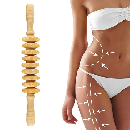 Curved Wood Massage Roller Stick – Lymphatic Drainage & Wood Therapy Tool for Anti-Cellulite & Body Sculpting (Maderoterapia Colombiana)