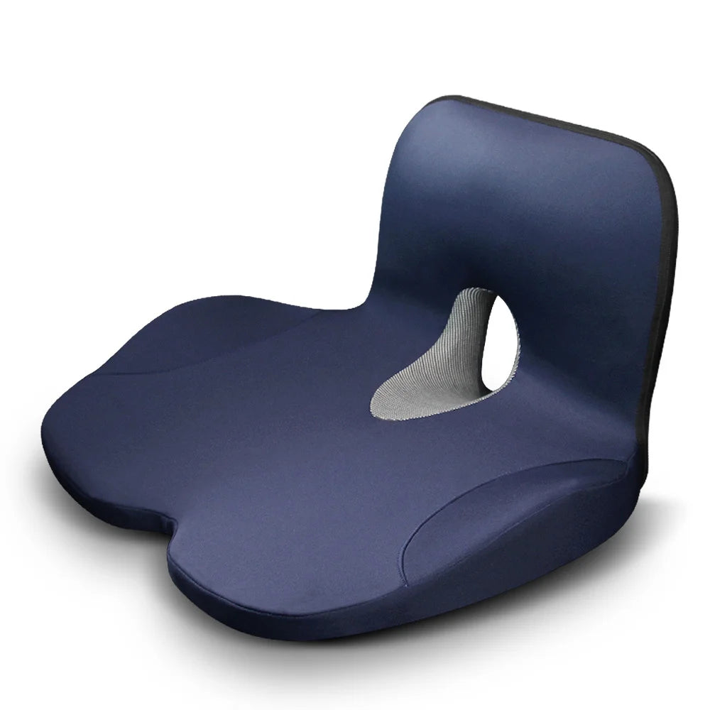 L-Shaped Integrated Office Chair Seat Cushion – Memory Foam for Hip & Waist Support, Anti-Slip Bottom for Pressure-Reducing Comfort