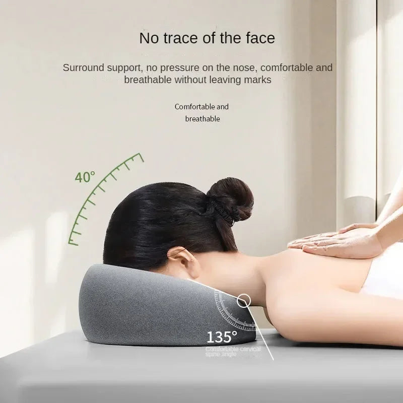 Ergonomic Lying Down Pillow – Memory Foam Face Rest Support for Massage, Spa, and Beauty Treatments