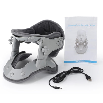 Electric Infrared Heating Neck Cervical Traction Collar Spine Support Hot Compression Tractor Stretching Brace
