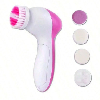 5-in-1 Electric Facial Cleansing Brush – Face Wash & Spa Massager, Blackhead Remover & Exfoliating Cleanser Tool