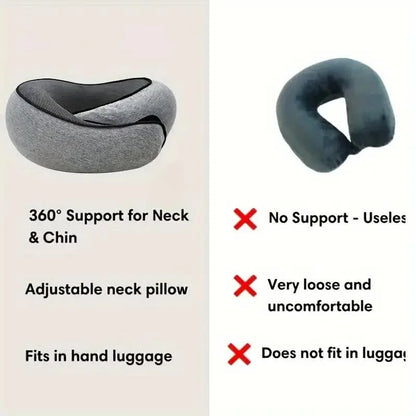 Memory Foam Travel Neck Pillow – U-Shaped Snail Design for Adjustable Support