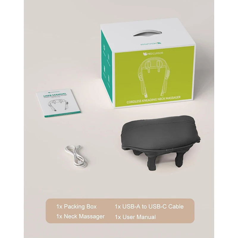 EaseWave™ Shiatsu Neck & Shoulder Wrap Massager with Heat – Deep-Tissue Electric Kneading for Trapezius, Back & Body Relief