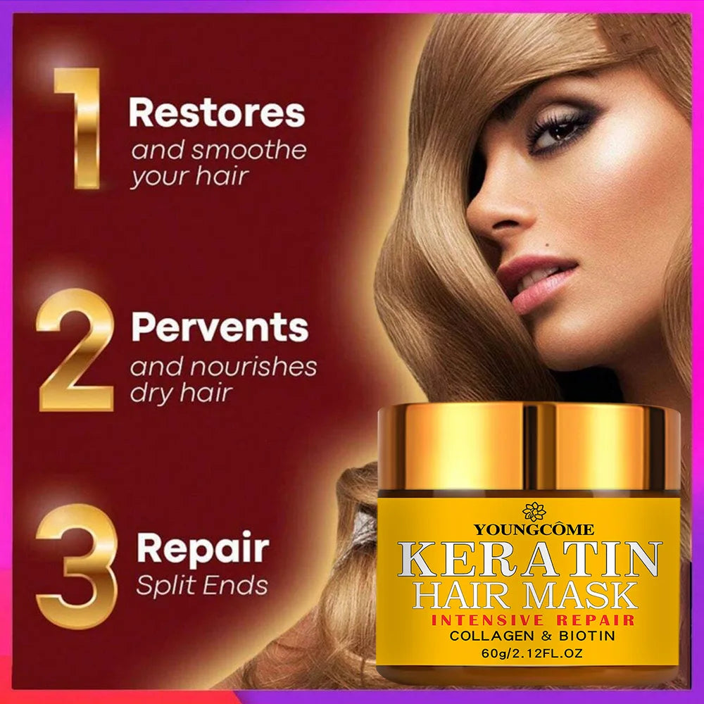 Hair Repair Mask – Biotin Collagen Keratin Treatment, Nourishing Conditioner for Dry & Damaged Hair