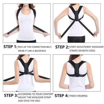 Adjustable Posture Corrector Back Support Brace – Orthopedic Lumbar & Shoulder Spine Alignment Belt