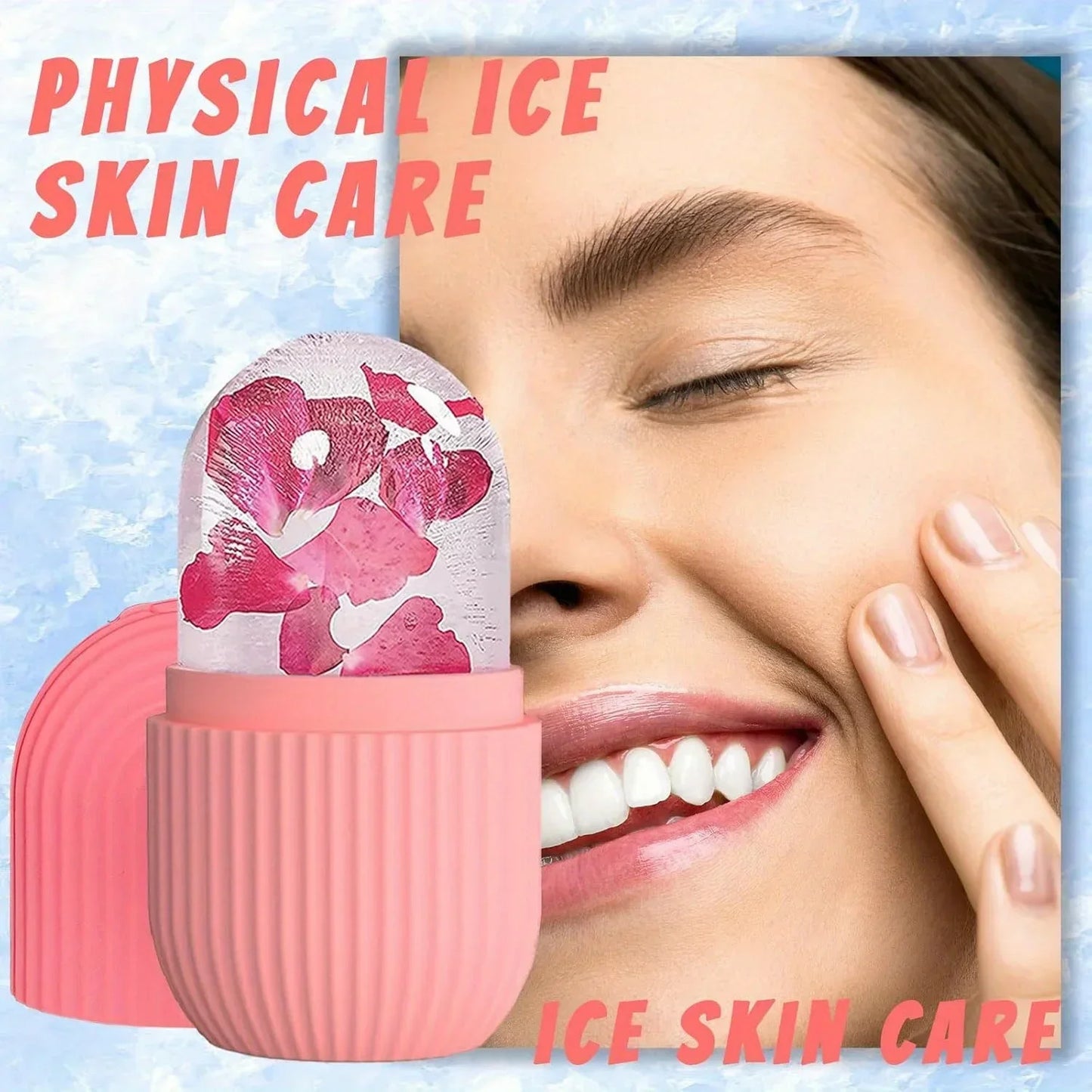Ice Roller for Face & Eye – Silicone Ice Mold Facial Massager for Puffiness Relief and Skin Care