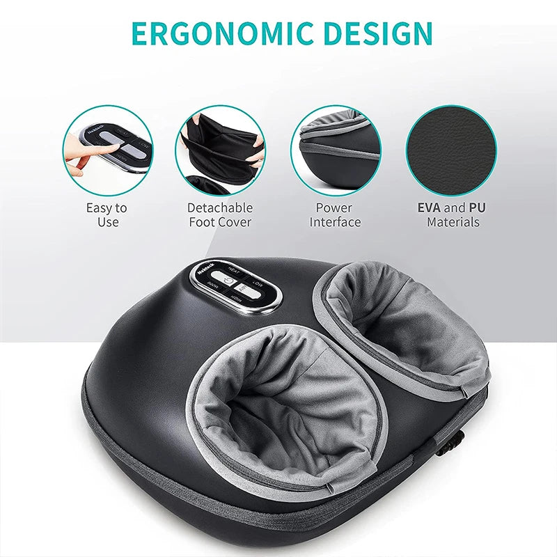 ReviSole™ Air Compression Heated Foot Massager – Deep Kneading Shiatsu Therapy for Muscle & Heel Pain Relief