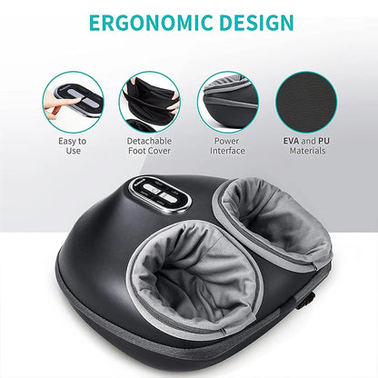 ReviSole™ Air Compression Heated Foot Massager – Deep Kneading Shiatsu Therapy for Muscle & Heel Pain Relief