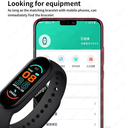 M6 Fitness Smartwatch (Unisex) – Heart Rate & Blood Pressure Tracker