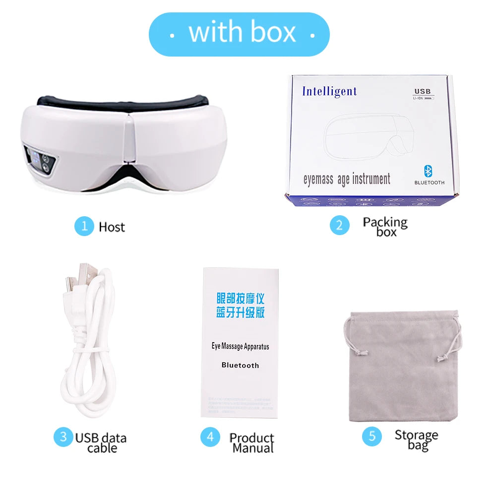 VisioRelax™ 6D Smart Eye Massager – Airbag Compression, Vibration & Bluetooth Music Sleep Mask