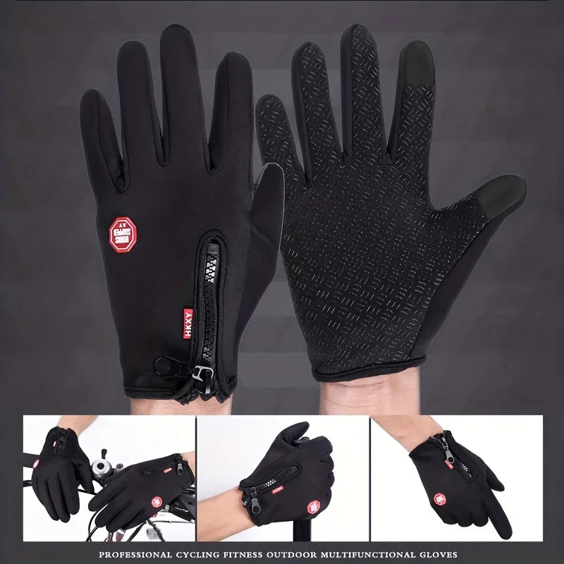 Winter Gloves for Men & Women – Touchscreen Warm Gloves, Windproof Non-Slip Outdoor Cycling, Driving & Motorcycle Cold Weather Gloves