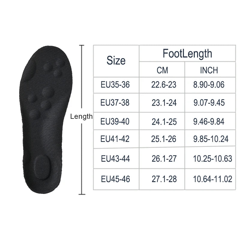 High Elasticity Latex Sport Insoles – Soft Orthotic Arch Support Shoe Pads, Breathable & Deodorant Inserts