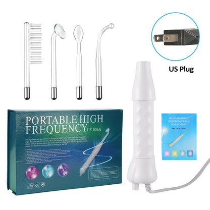 High Frequency Electrotherapy Wand with Neon Argon Glass Tube – Skin Tightening and Wrinkle Removal Device