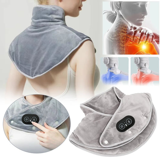 Electric Heating Shoulder & Neck Pad – 3-Level Thermal Compress Massager Shawl