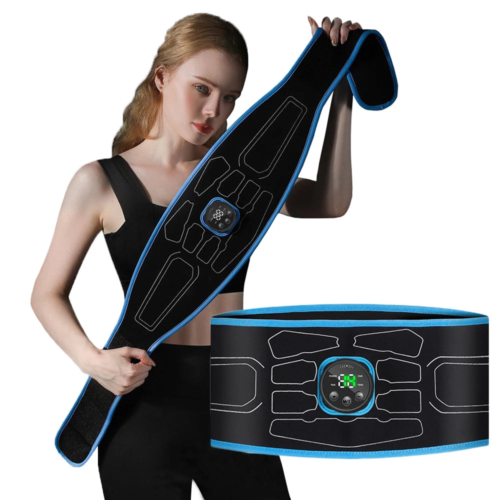 EMS Abdominal Toning Belt – Electric Muscle Stimulator & Portable Waist Trainer for Core Strength, Slimming & Body Shaping