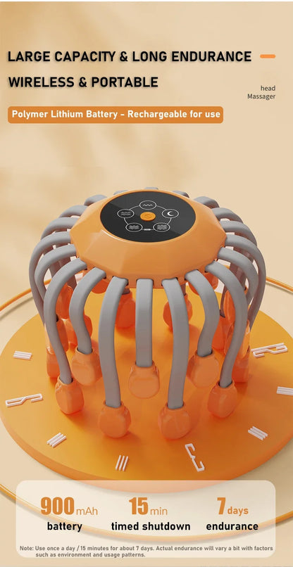 20-Head Scalp Massager with Red Light Therapy