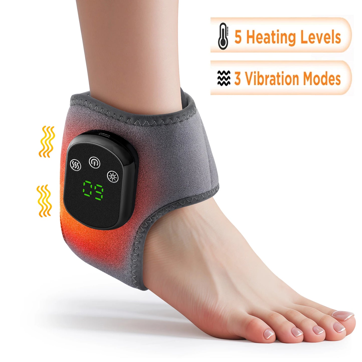 Electric Foot & Hand Massager – Heated Vibrating Ankle Massager, Portable Relaxation Therapy Machine