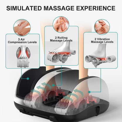 ReviSole™ Heated Shiatsu Foot Massager – Deep-Kneading Electric Roller Therapy for Calf, Muscle & Heel Pain Relief